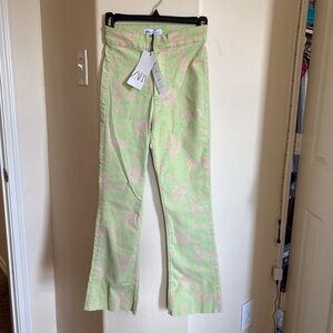 Zara green and pink floral pants - perfect for summer!